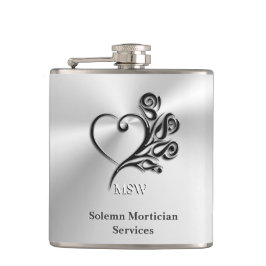 Diensten van begrafenisondernemers, hart en Rozen Heupfles