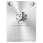 Diensten van begrafenisondernemers, hart en Rozen Klembord (Achterkant)