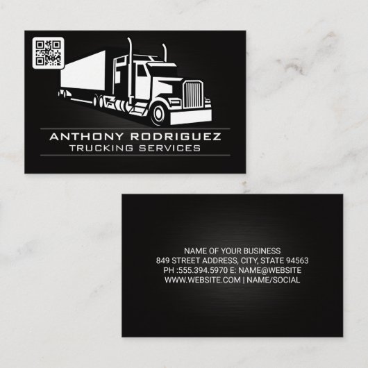 Diensten voor bouwwerkzaamheden | QR-code Visitekaartje (Voorkant / Achterkant)