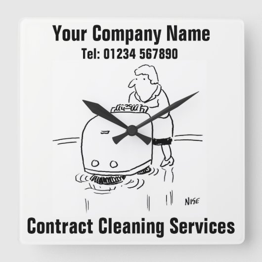 Diensten voor contractreiniging vierkante klok (Voorkant)