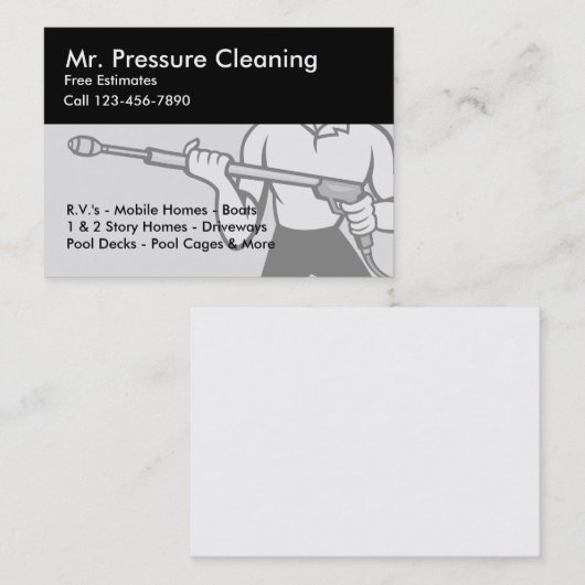 Diensten voor drukreiniging en zandstralen visitekaartje (Voorkant / Achterkant)