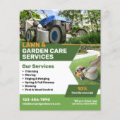 Diensten voor gazon- en tuinonderhoud flyer (Voorkant)