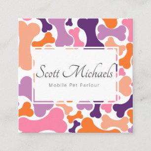 Diensten voor gezelschapsdieren van hondenbeendere vierkante visitekaartje