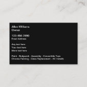 Diensten voor het herstel van de auto-industrie visitekaartje (Achterkant)