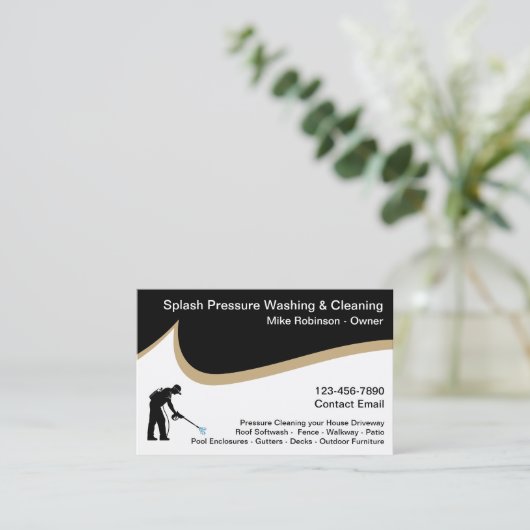 Diensten voor het reinigen en wassen van de druk visitekaartje (Staand voorkant)