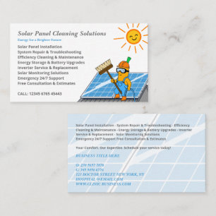 Diensten voor het reinigen van zonnepanelen visitekaartje