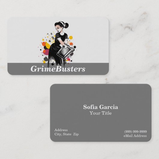 Diensten voor het schoonmaken van het huis visitekaartje (Voorkant / Achterkant)