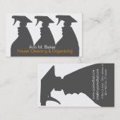 Diensten voor het schoonmaken van het huis visitekaartje (Voorkant / Achterkant)