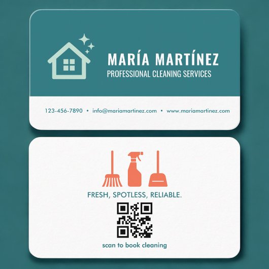 Diensten voor het schoonmaken van huizen QR-code p Visitekaartje