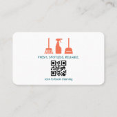 Diensten voor het schoonmaken van huizen QR-code p Visitekaartje (Achterkant)