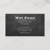 Diensten voor het verzorgen van honden op krijtbor visitekaartje (Achterkant)