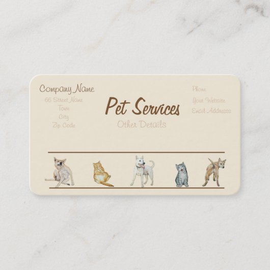 Diensten voor hondenverzorging en verzorging van g visitekaartje (Voorkant)