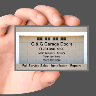Diensten voor reparatie van garagedeuren visitekaartje
