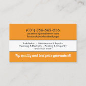 Diensten voor thuisverbetering en reparatie visitekaartje (Achterkant)