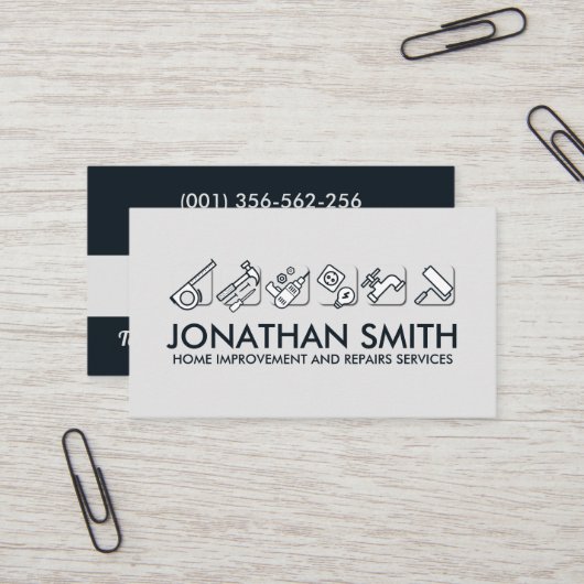 Diensten voor thuisverbetering en reparatie visitekaartje (Voorkant / Achterkant in situ)