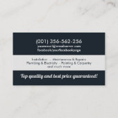 Diensten voor thuisverbetering en reparatie visitekaartje (Achterkant)