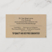 Diensten voor thuisverbetering en reparatie visitekaartje (Achterkant)