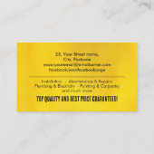 Diensten voor thuisverbetering en reparatie visitekaartje (Achterkant)