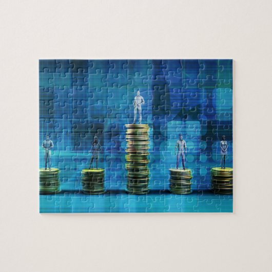 Diensten voor vermogensbeheer en financiële oploss legpuzzel (Horizontaal)