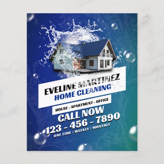 Diensten voor waterspatreiniging in huis flyer (Voorkant)