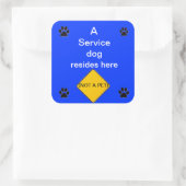 Dienstenhond woont hier blauwe sticker (Tas)