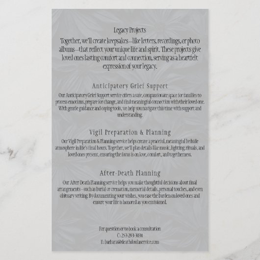Dienstenmenu Flyer (Achterkant)