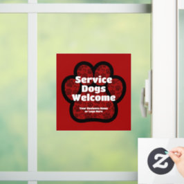 Diensthonden Welkom Huisdier Pootafdruk Aangepast  Raamsticker