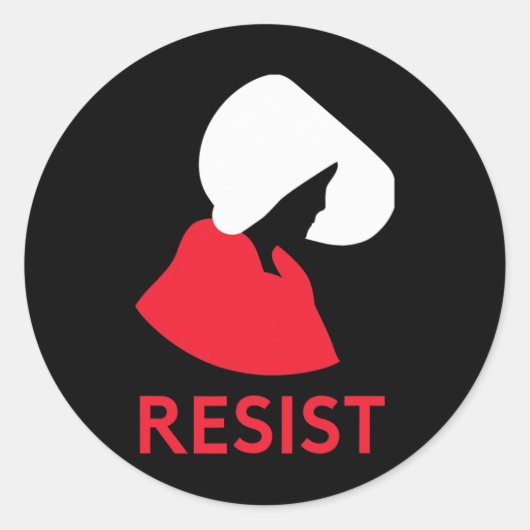 dienstmaagd verzet zich tegen feministisch protest ronde sticker (Voorkant)