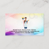 Dienstmeid met bezem | Bubbles and Sparkles Visitekaartje (Achterkant)