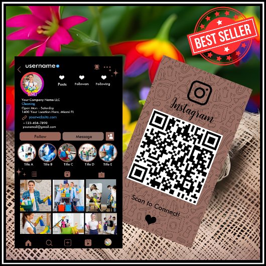 Dienstmeid | Terracotta QR Code Visitekaartje