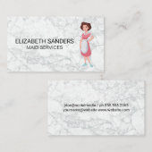 dienstmeisje Cartoon | Huisdiensten Visitekaartje (Voorkant / Achterkant)