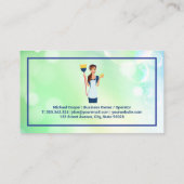 dienstmeisje met bezem | Zeepbellen Visitekaartje (Achterkant)