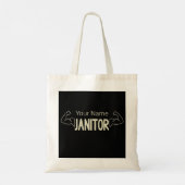 Dienstmeisje of conciërge ontwerp faciliteit manag tote bag (Achterkant)