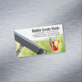 dienstmeisje | Schoonmaakvenster van de knijper Magnetisch Visitekaartje (Voorbeeld)