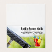 dienstmeisje | Schoonmaakvenster van de knijper Visitekaartje (Buitenkant ongevouwen)