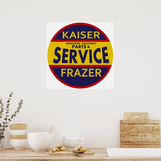  dienstteken Kaiser Frazer rood/blauw Poster (Keuken)