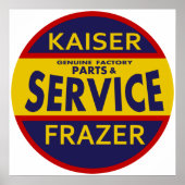  dienstteken Kaiser Frazer rood/blauw Poster (Voorkant)