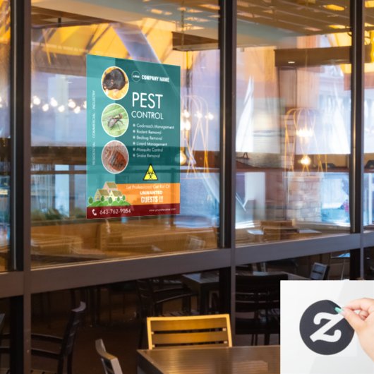 Dienstverlening Ongediertebestrijding Raamsticker (Restaurant Raam)