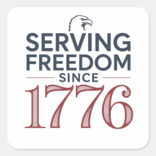 Dienstvrijheid sinds 1776 4 juli 250ste verjaardag vierkante sticker