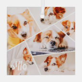 Dient Moderne Eenvoudige Aangepast 6 Afbeeldingen  Glas Ornament (Achterkant)