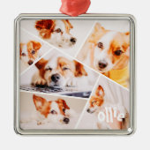 Dient Moderne Eenvoudige Aangepast 6 Afbeeldingen  Metalen Ornament (Voorkant)