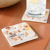 Dient Moderne Eenvoudige Aangepast 6 Afbeeldingen  Stenen Onderzetter