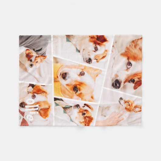 Dient Moderne Eenvoudige Aangepast 7 Afbeeldingen  Fleece Deken (Voorkant (Horizontaal))