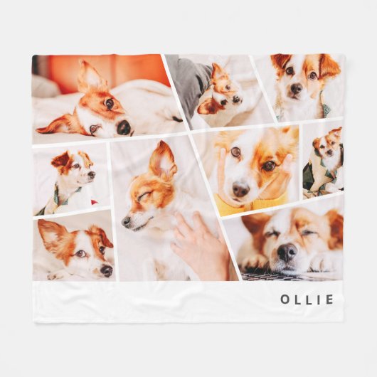 Dient Moderne Eenvoudige Aangepast 9 Foto's Collag Fleece Deken (Voorkant (Horizontaal))