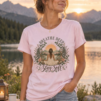 Diep Ademhalen Blijf Zachtaardig | Mindfulness Bot T-shirt