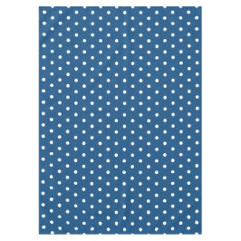 Diep azuurblauw met witte polka stippen tafelkleed