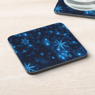 Diep blauw en helder Snowflakes, hard Onderzetter