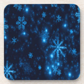 Diep blauw en helder Snowflakes, hard Onderzetter  (Voorkant)