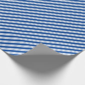 Diep Blauw en Wit Diagonale Streep met meerdere br Cadeaupapier (Hoek)