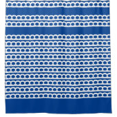 Diep Blauw en wit Moderne bubble Golven Douchegordijn (Voorkant)